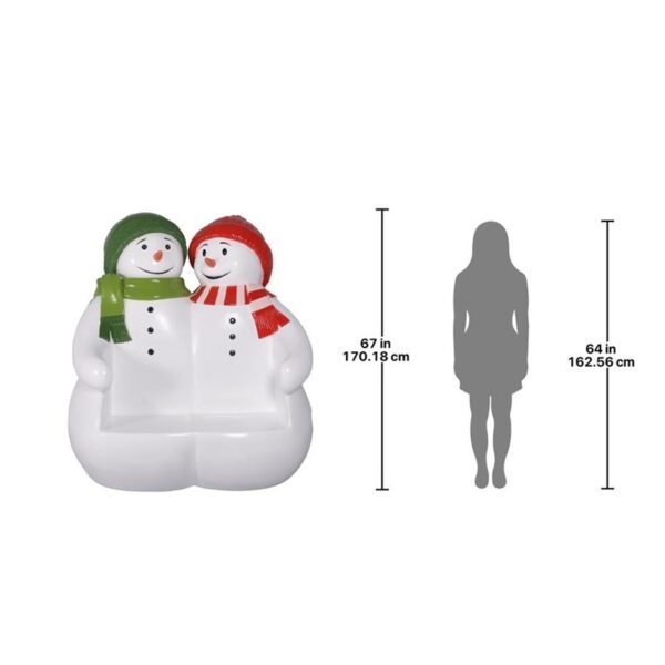 Design Toscano NE160250 61 1/2 Inch Powder Pals Holiday Snowman Bench