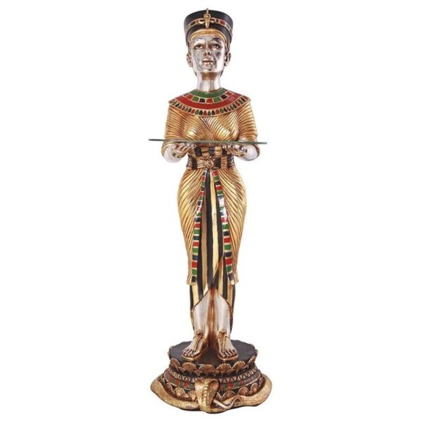 Design Toscano NE43577 14 1/2 Inch Egyptian Queens Faithful Servant Table