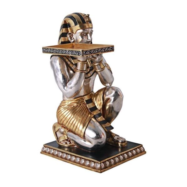 Design Toscano NE43588 22 Inch Pharaohs Kneeling Servant Table - Silver