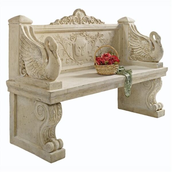 Design Toscano NE90080 64 Inch Giant Neoclassical Swan Garden Bench