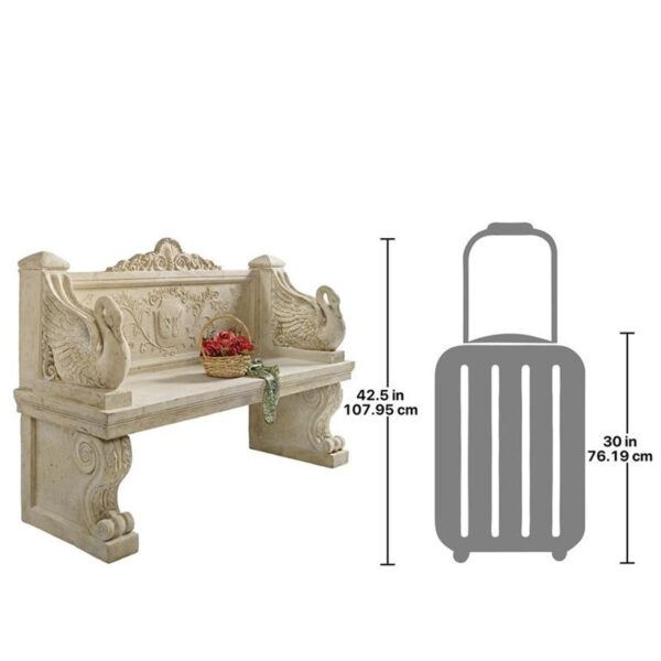 Design Toscano NE90080 64 Inch Giant Neoclassical Swan Garden Bench