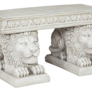 Design Toscano NG31140 29 1/2 Inch Grand Lion Bench of St Johns Square