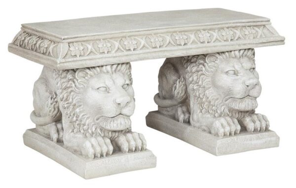 Design Toscano NG31140 29 1/2 Inch Grand Lion Bench of St Johns Square