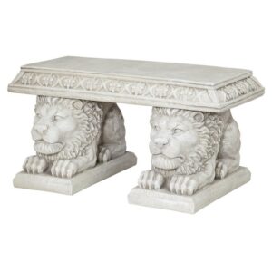 Design Toscano NG31140 29 1/2 Inch Grand Lion Bench of St Johns Square