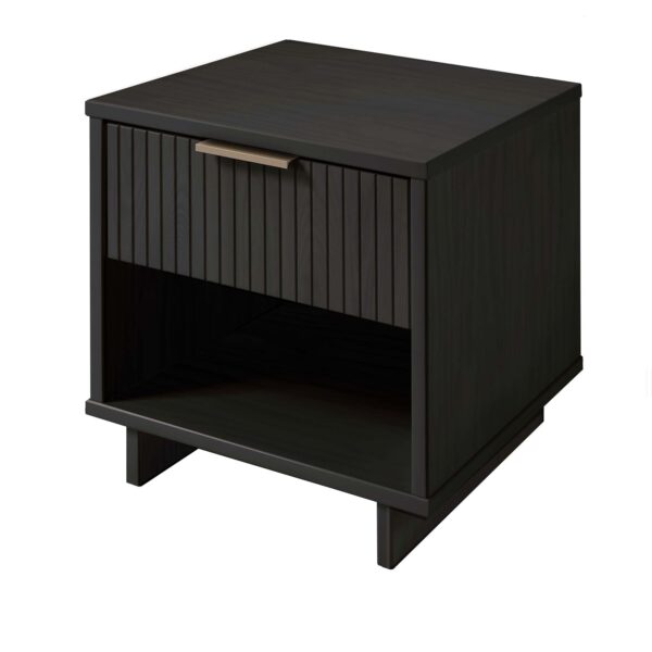 Manhattan Comfort Granville Modern Nightstand 1.0 with 1 Full Extension Drawers in Dark Grey