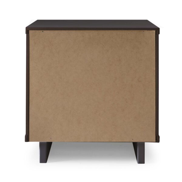 Manhattan Comfort Granville Modern Nightstand 1.0 with 1 Full Extension Drawers in Dark Grey