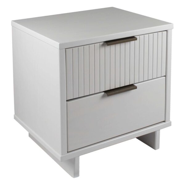 Manhattan Comfort Granville Modern Nightstand 2.0 with 2 Full Extension Drawers in White