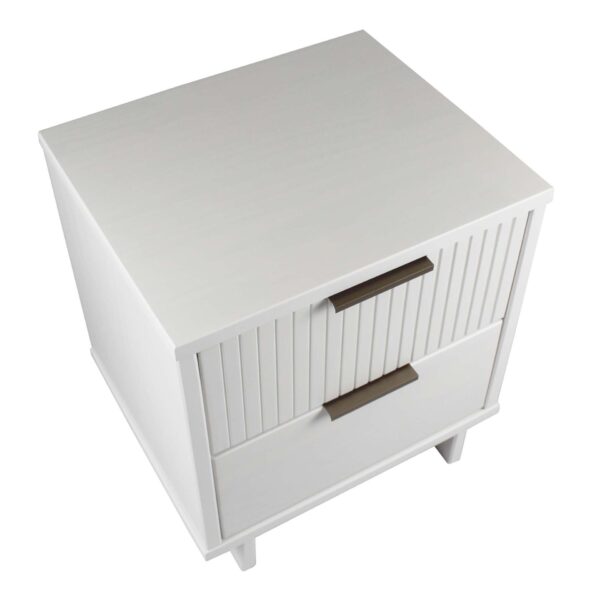 Manhattan Comfort Granville Modern Nightstand 2.0 with 2 Full Extension Drawers in White