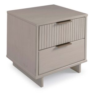 Manhattan Comfort Granville Modern Nightstand 2.0 with 2 Full Extension Drawers in Light Grey