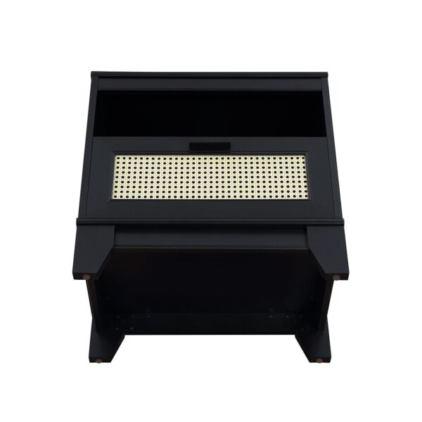 Manhattan Comfort Sheridan Modern Cane Nightstand in Black