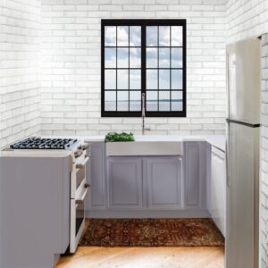 Nantucket Sinks NS-GSEZA32S Retrofit 30.75 Inch Glacierstone Single Bowl EZApron Kitchen Sink in White