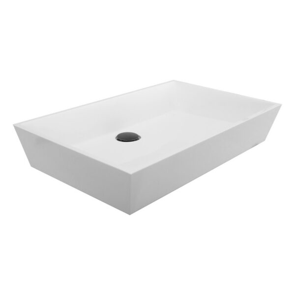 Nantucket Sinks NS-GSTR24 Glacierstone 24 Inch Rectangle White Bathroom Sink