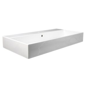 Nantucket Sinks NS-NPCS36W Newport 36 Inch Fireclay Wall Mount or Console Mount Bathroom Sink in White