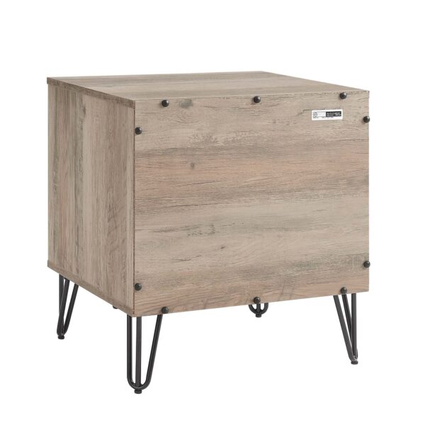 Manhattan Comfort DUMBO 2.0 Modern Nightstand with 2 Drawer and Metal Feet in Rustic Grey