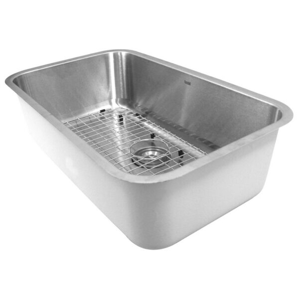 Nantucket Sinks NS3018-10-16 Sconset 30 Inch Large Rectangle Single Bowl Undermount Stainless Steel Kitchen Sink