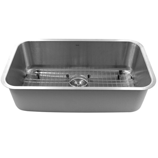 Nantucket Sinks NS3018-10-16 Sconset 30 Inch Large Rectangle Single Bowl Undermount Stainless Steel Kitchen Sink