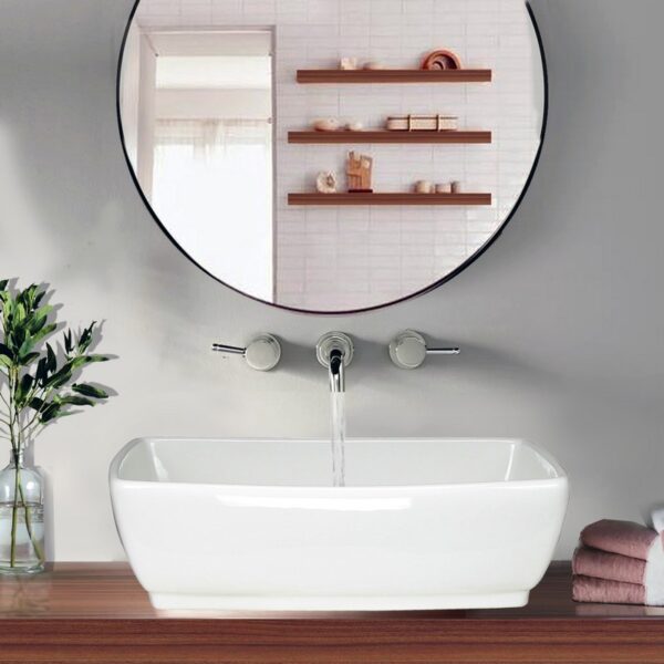 Nantucket Sinks NSV1913 White Rectangular Vessel Sink