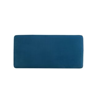 Manhattan Comfort Abigail Mid-Century Modern Velvet Upholstered Bench in Blue