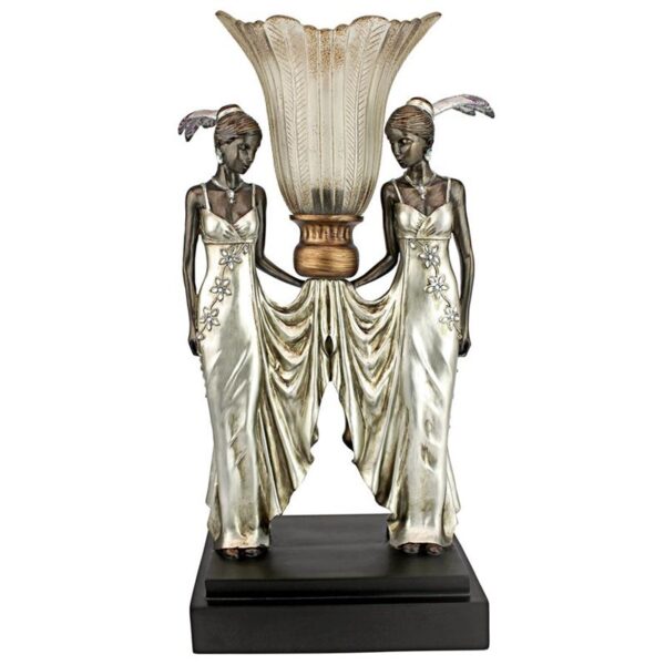 Design Toscano PD331 12 Inch Art Deco Peacock Maidens Lamp