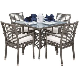 Panama Jack PJO-1601-GRY-5DA-CUSH Graphite 5-Piece Arm Chair and Dining Set with Cushions