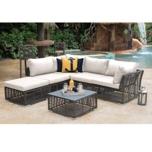 Panama Jack PJO-1601-GRY-6SEC-GL Graphite 22 Inch 6-Piece Sectional with Cushions