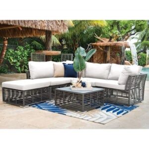 Panama Jack PJO-1601-GRY-6SEC-GL Graphite 22 Inch 6-Piece Sectional with Cushions