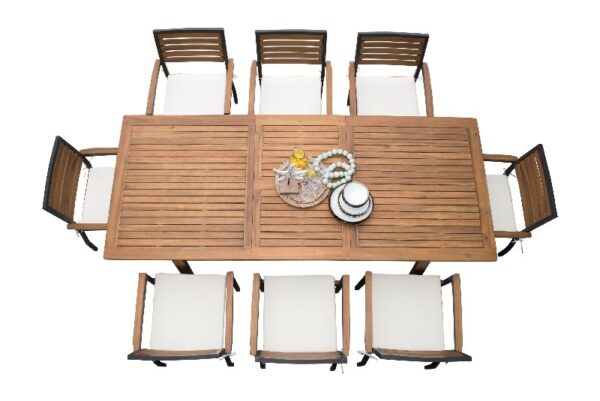 Panama Jack PJO-3201-GRY-7DA-CUSH Boca Grande 7 Piece Rectangular Dining Set - Brown and Gray