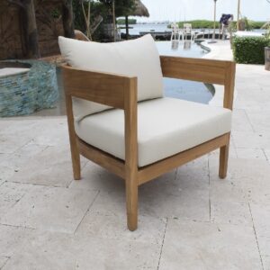 Panama Jack PJO-3601-NAT-LC Bali 30 1/2 Inch Teak Lounge Chair - Brown