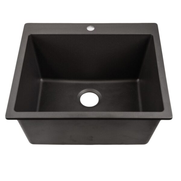 Nantucket Sinks PR2522-DM Rockport 25 Inch Single Bowl Granite Composite Dualmount Laundry Sink