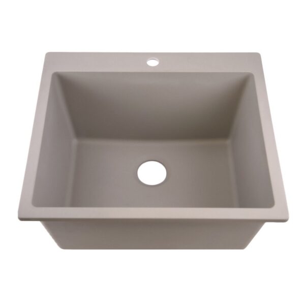 Nantucket Sinks PR2522-DM Rockport 25 Inch Single Bowl Granite Composite Dualmount Laundry Sink