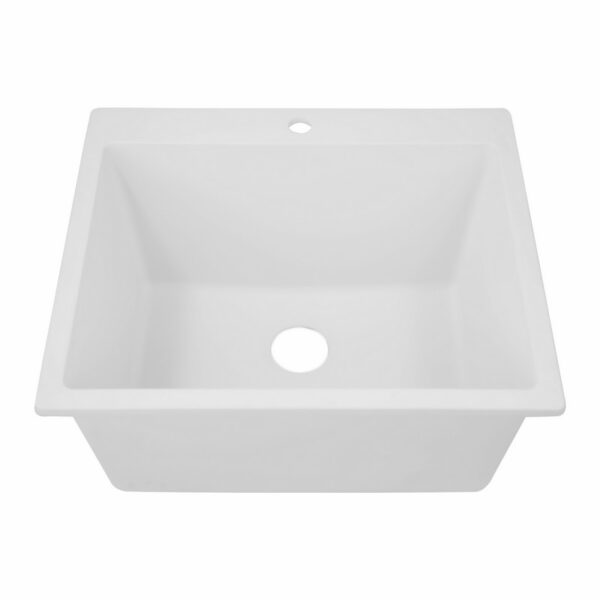 Nantucket Sinks PR2522-DM Rockport 25 Inch Single Bowl Granite Composite Dualmount Laundry Sink