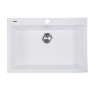 Nantucket Sinks PR2720-DM Plymouth 27 1/4 Inch Single Bowl Dual Mount Granite Composite Kitchen Sink