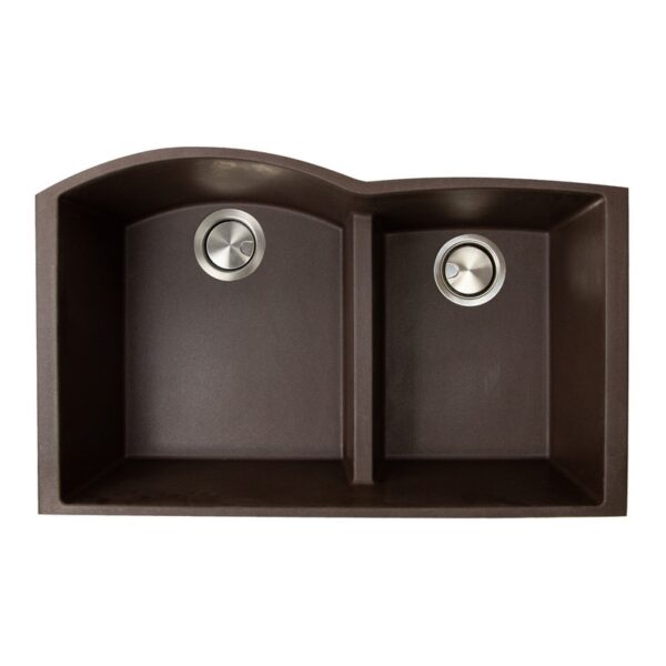 Nantucket Sinks PR6040-UM Plymouth 33 Inch Double Bowl 60/40 Undermount Granite Composite Sink