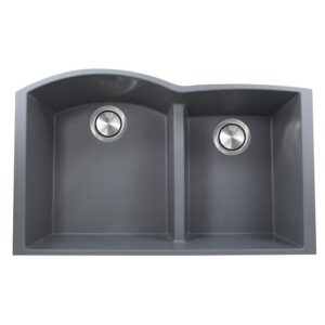 Nantucket Sinks PR6040-UM Plymouth 33 Inch Double Bowl 60/40 Undermount Granite Composite Sink