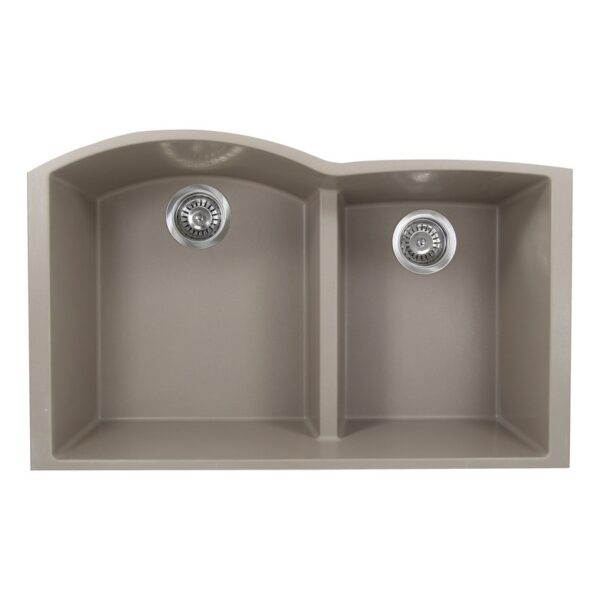 Nantucket Sinks PR6040-UM Plymouth 33 Inch Double Bowl 60/40 Undermount Granite Composite Sink