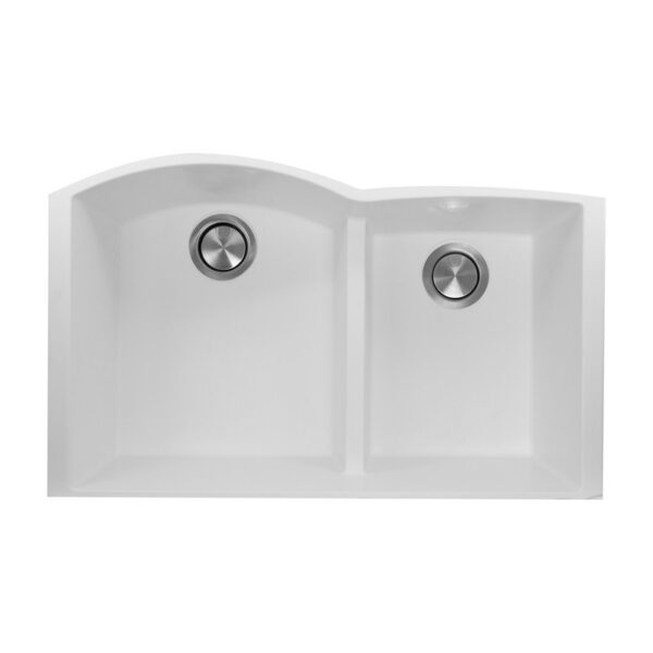 Nantucket Sinks PR6040-UM Plymouth 33 Inch Double Bowl 60/40 Undermount Granite Composite Sink