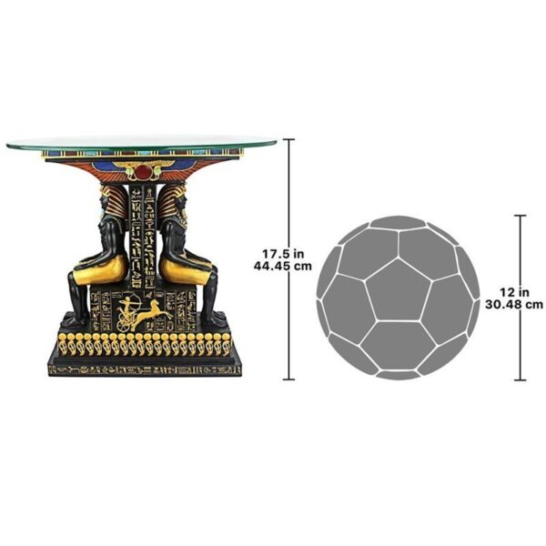 Design Toscano QL1005 19 1/2 Inch Tut the Pharaoh Glass Top Table