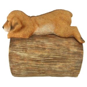 Design Toscano QM13067 9 Inch Golden Retriever on Log Rain Gutter