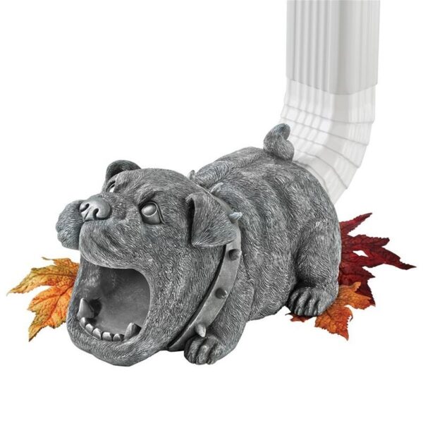 Design Toscano QM7512105 6 1/2 Inch Butch the Bulldog Rain Gutter