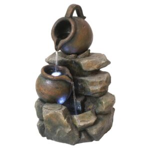 Design Toscano QN150006 12 1/2 Inch Lataverna Cascading Urns Led Fountain