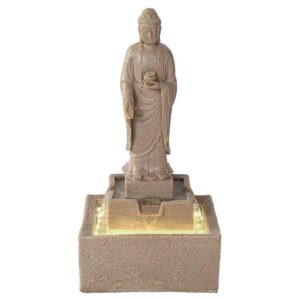 Design Toscano QN164006 12 Inch Buddha Fountain Square Base with LED