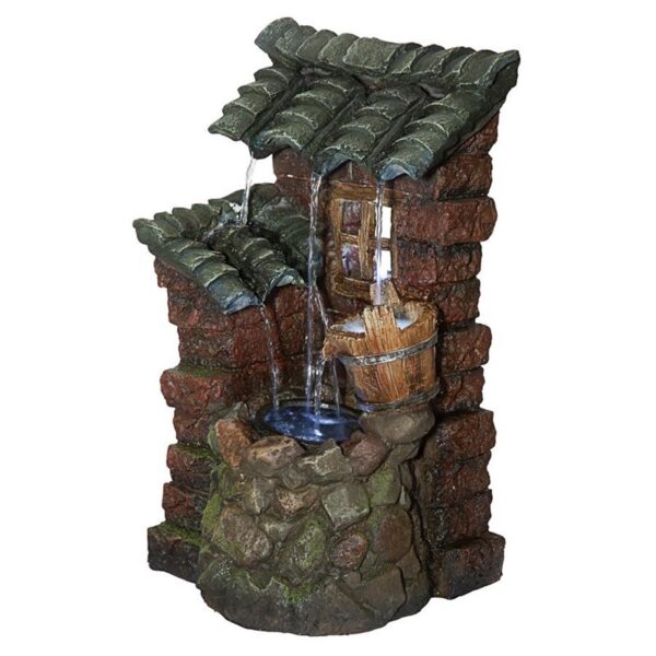 Design Toscano QN164092 9 1/2 Inch Cottage in the Forest Waterfall Fountain