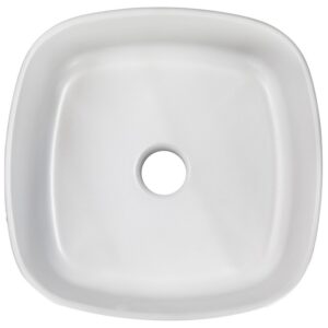 Nantucket Sinks RC4033 Regatta 15 3/4 Inch Single Bowl Fireclay Topmount and Vessel Bathroom Sink