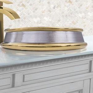 Nantucket Sinks RC74040PG St. Bart Fireclay Hand-decorated Vanity Sink