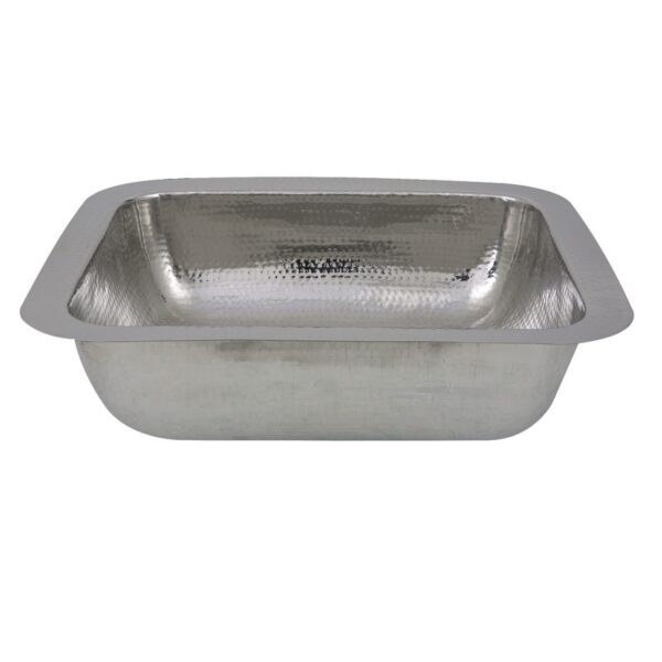 Nantucket Sinks RES 17-1/2 Inch Hammered Stainless Steel Rectangle Bar Sink