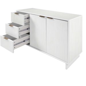 Manhattan Comfort Granville 55.07" Modern Sideboard with 3 Full Extension Drawers in White