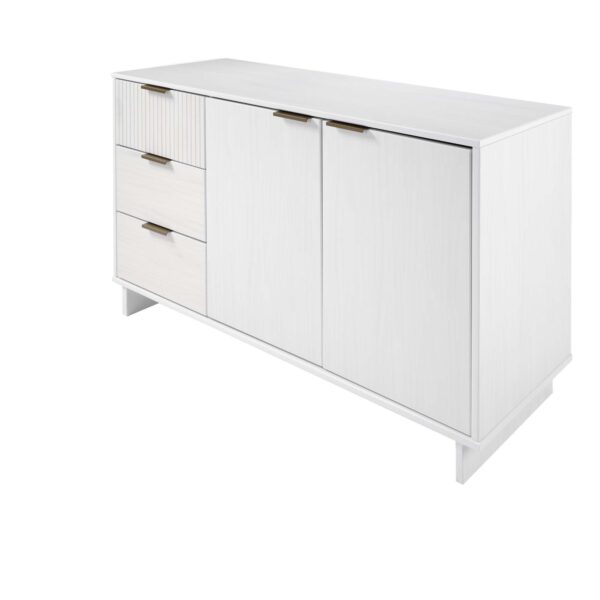 Manhattan Comfort Granville 55.07" Modern Sideboard with 3 Full Extension Drawers in White