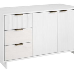 Manhattan Comfort Granville 55.07" Modern Sideboard with 3 Full Extension Drawers in White