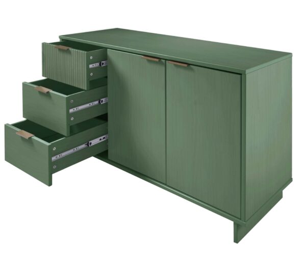 Manhattan Comfort Granville 55.07" Modern Sideboard with 3 Full Extension Drawers in Sage Green