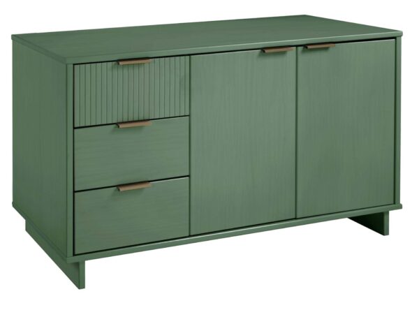 Manhattan Comfort Granville 55.07" Modern Sideboard with 3 Full Extension Drawers in Sage Green